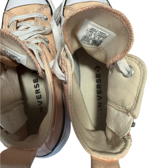 Converse Chuck Lugged Lift Hi Platform Sneaker Coral Peach Canvas Big Girls 4 - Picture 10 of 12